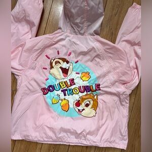 Oh My Disney “Double Trouble” Embroidered Windbreaker Jacket - Pink | Sz: S